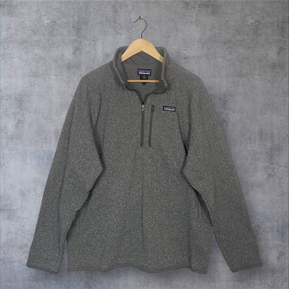 Patagonia Better Sweater 1/4 Zip Fleece Pullover Heathered Grey Mens XL Layering